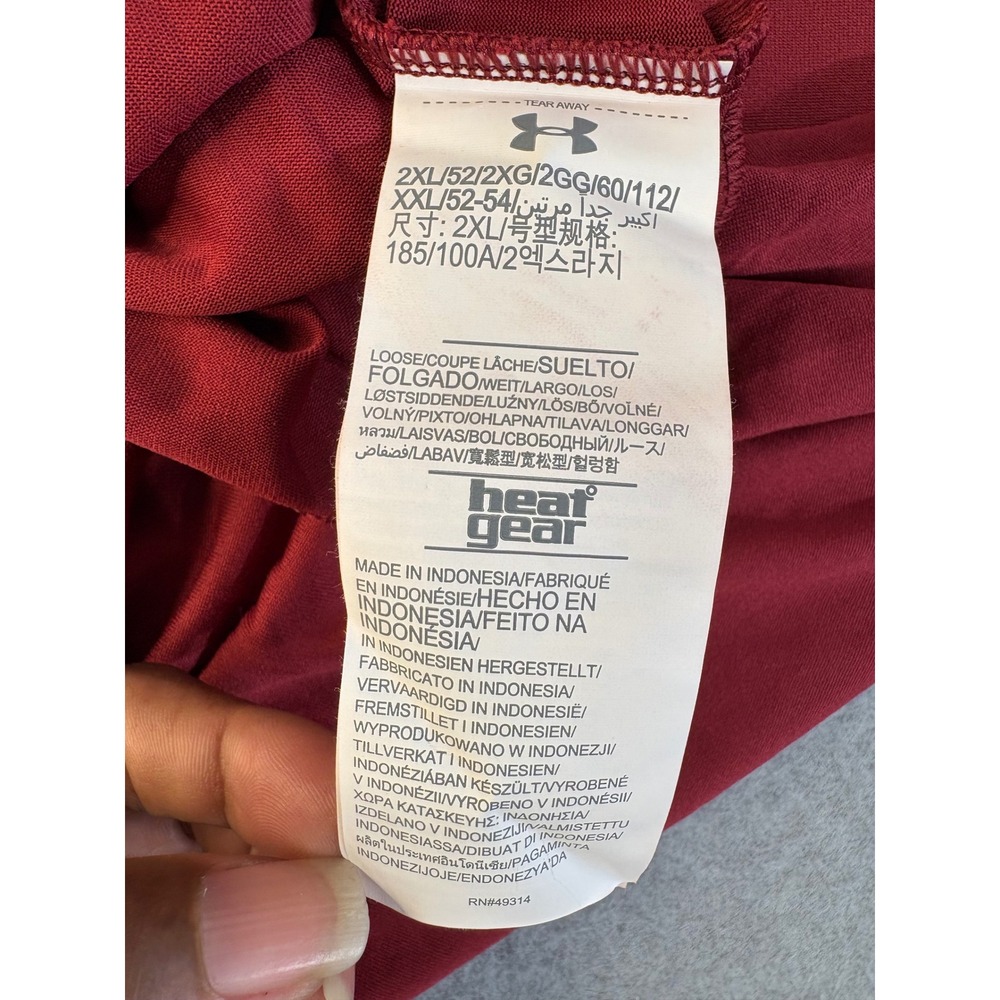 Under Armour NFL Washington Redskins HeatGear Hoodie Men 2XL Burgundy Red Henley - Picture 8 of 15